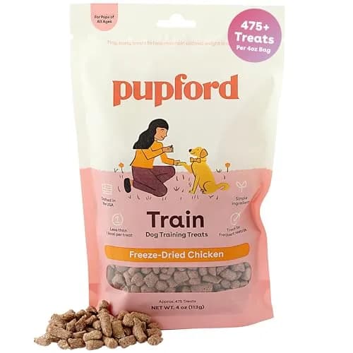 Pupford Freeze Dried Training Treats for Dogs & Puppies (Chicken, 4 oz) | Healthy, All-Natural, Low-Calorie Reward thumbnail 1