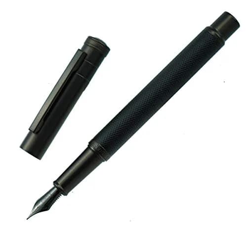 erofa Black Fountain Pen with EF Nib, Silver Aluminum Alloy, Bamboo Clip, 0.5mm thumbnail 1