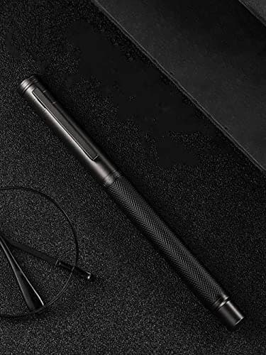 erofa Black Fountain Pen with EF Nib, Silver Aluminum Alloy, Bamboo Clip, 0.5mm thumbnail 2