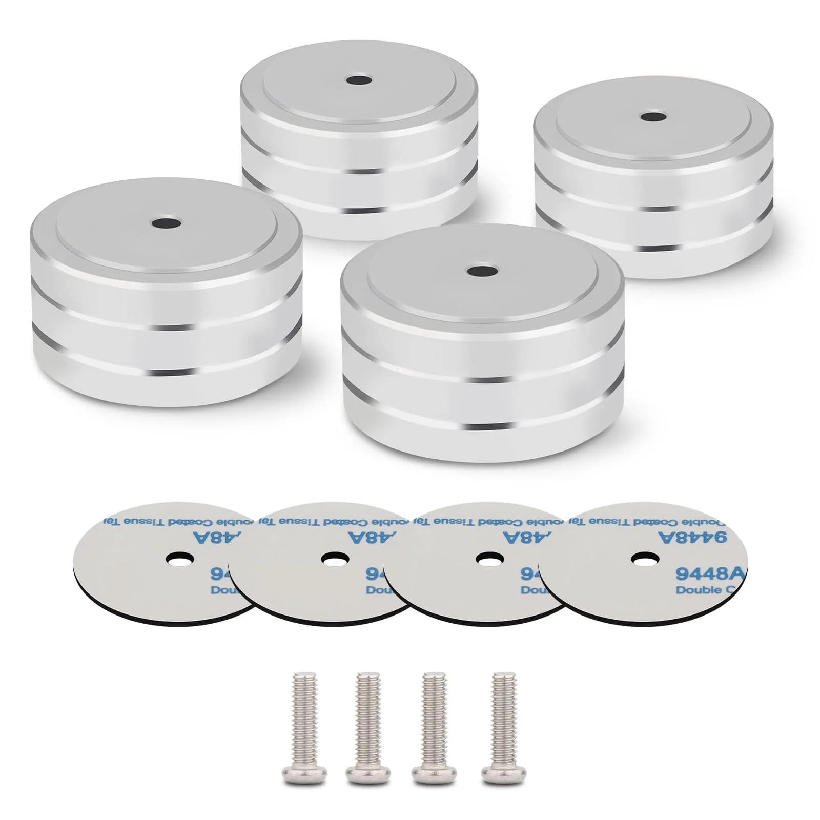 Monosaudio Silver 4pcs CE_ACCESSORY Load 400KG Anti Vibration Pads 40 x 20mm - main product image