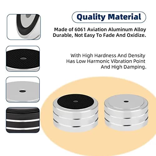 Monosaudio Silver 4pcs CE_ACCESSORY Load 400KG Anti Vibration Pads 40 x 20mm thumbnail 5