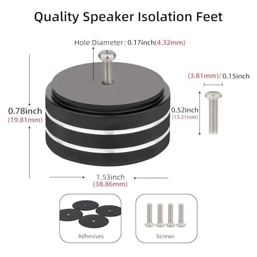 Monosaudio 4Pcs Aluminum Speaker Isolation Feet 40mm x 20mm | Load 400KG Anti Vibration Pads thumbnail 4
