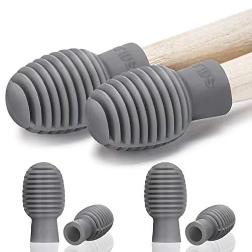 Frienda Grey 4 pcs Drumstick Dampeners Silicone Practice Tips | Noise-Reducing Percussion Accessories thumbnail 1