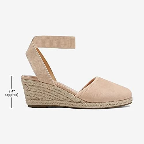 DREAM PAIRS Women's Ankle Strap Wedge Sandals Size 11 Nude | 6.1 cm (2.4 Inch) Wedge Heel thumbnail 5