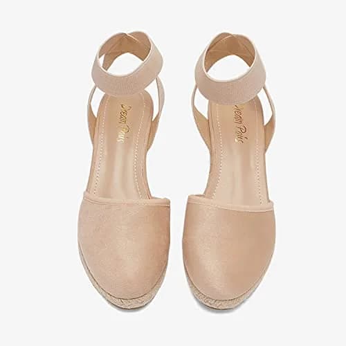 DREAM PAIRS Women's Ankle Strap Wedge Sandals Size 11 Nude | 6.1 cm (2.4 Inch) Wedge Heel thumbnail 6