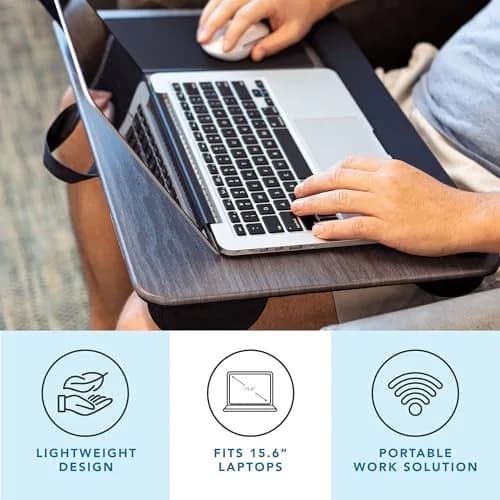 LapGear Home Office Pro Lap Desk 21.1" x 14" | Fits 15.6" Laptops, Cushioned Wrist Rest, Phone Slot thumbnail 2
