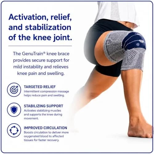 Bauerfeind GenuTrain Knee Support Brace (New Version) Size 3C Titanium | Medical Grade Support for Pain Relief & Stabilization thumbnail 5