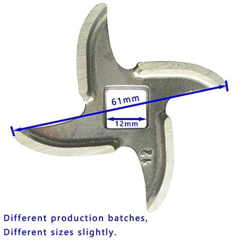 VTurboWay #12 Meat Grinder Blade 12mm (0.47") Stainless Steel Knife Cutter Replacement | Aftermarket Part for Common #12 Grinders thumbnail 3