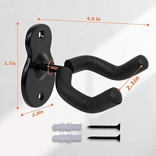 Sound harbor Guitar Wall Mount Hanger for All Guitar Sizes | Deep 'U' Cradle for Secure Display thumbnail 3