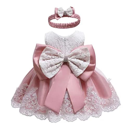 WZSYGDTC Baby Girl Christmas Easter Dress 3-6 Months | Formal Party Gown with Floral Embroidery thumbnail 1