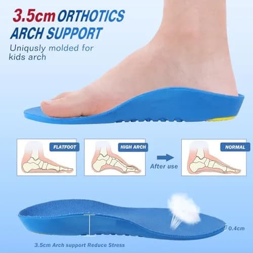 Bacophy Kids Arch Support Insoles 3.5cm Support Deep Heel Cushion for Children thumbnail 2