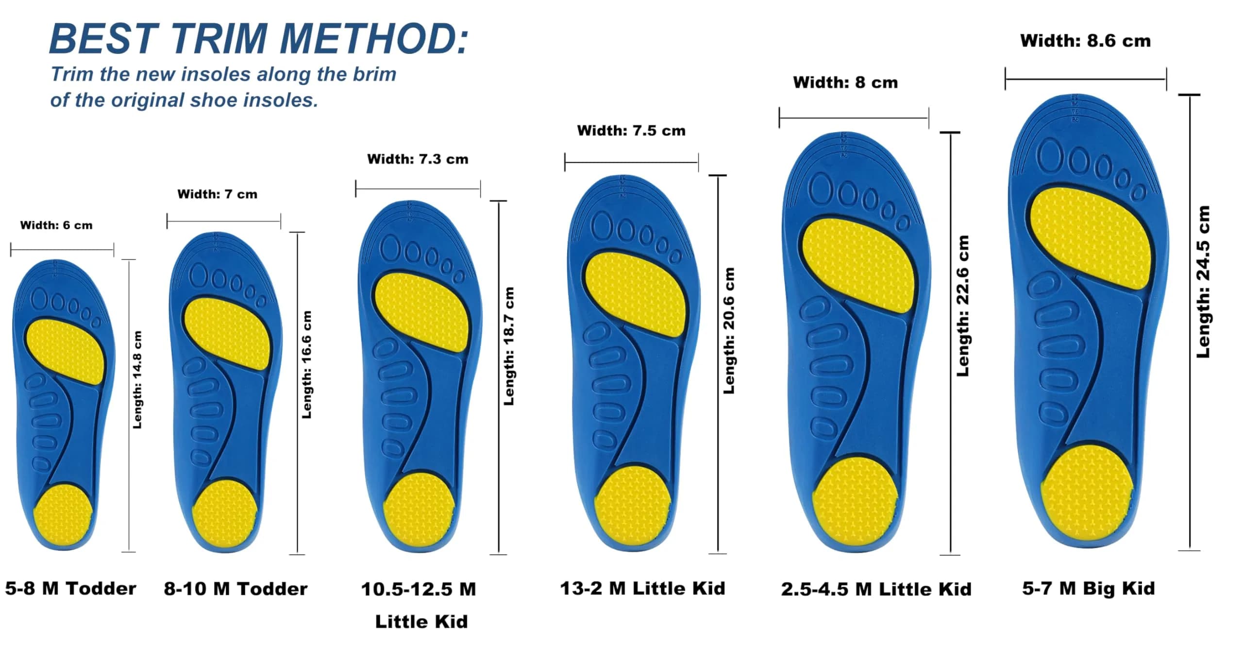 Bacophy Kids Arch Support Insoles 2.5-4.5 M US | Deep Heel Cup & Cushioning for Growing Feet thumbnail 6