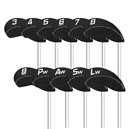 Craftsman Golf Black 11pcs Neoprene Iron Headcover Set with Large Club Number | Fits Driver, Fairway Wood, Hybrid, Iron Clubs thumbnail 4