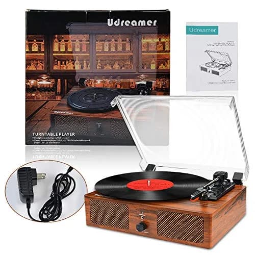 Udreamer Vinyl Record Player Wireless Turntable with Built-in Speakers & USB 32.5cm (12.8") | Belt-Driven for Clearer Sound thumbnail 8