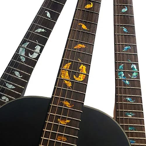 Inlay Sticker's Jockomo Flight Feathers Fret Markers for Guitars (Tobacco Burst) | Realistic Inlay Look thumbnail 5