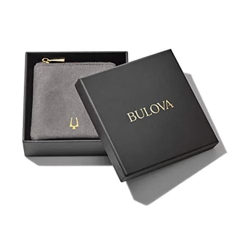 Bulova Mens Classic Small Solid Stainless Steel Cuff Bracelet with Diamond Accent (Model J96B013S), Silver-Tone | Elegant men's jewelry with diamond detail thumbnail 4