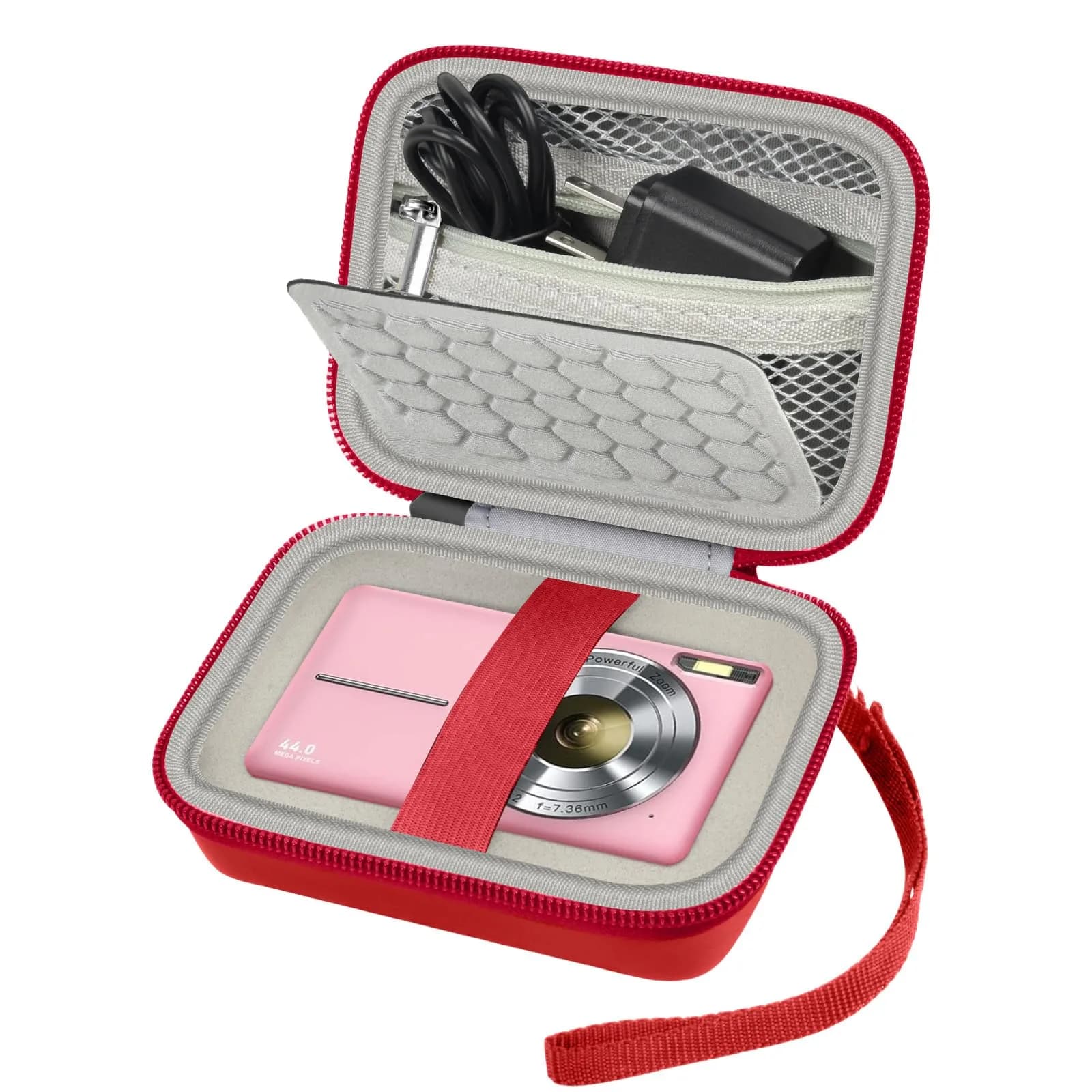 Comecase Black Camera Case for Small Digital Cameras | Fits Kodak FZ55/FZ45, Canon ELPH 180/190, Sony DSCW800/DSCW830 | 12.0cm (4.72") — Red