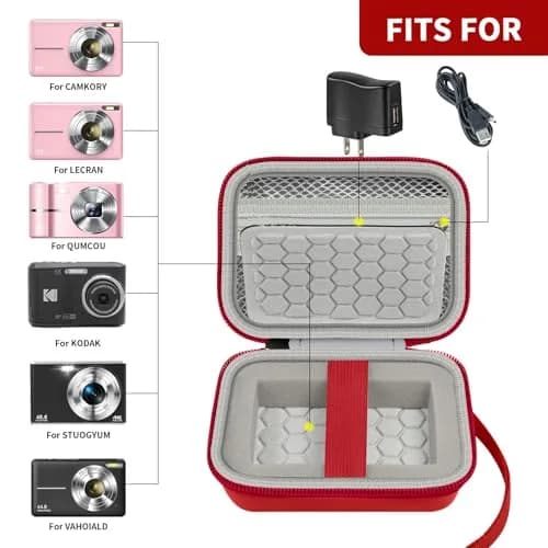 Comecase Red Digital Camera Case for Kodak PIXPRO FZ45 FZ55 | Fits Cameras up to 11cm x 7.8cm x 5.8cm thumbnail 2
