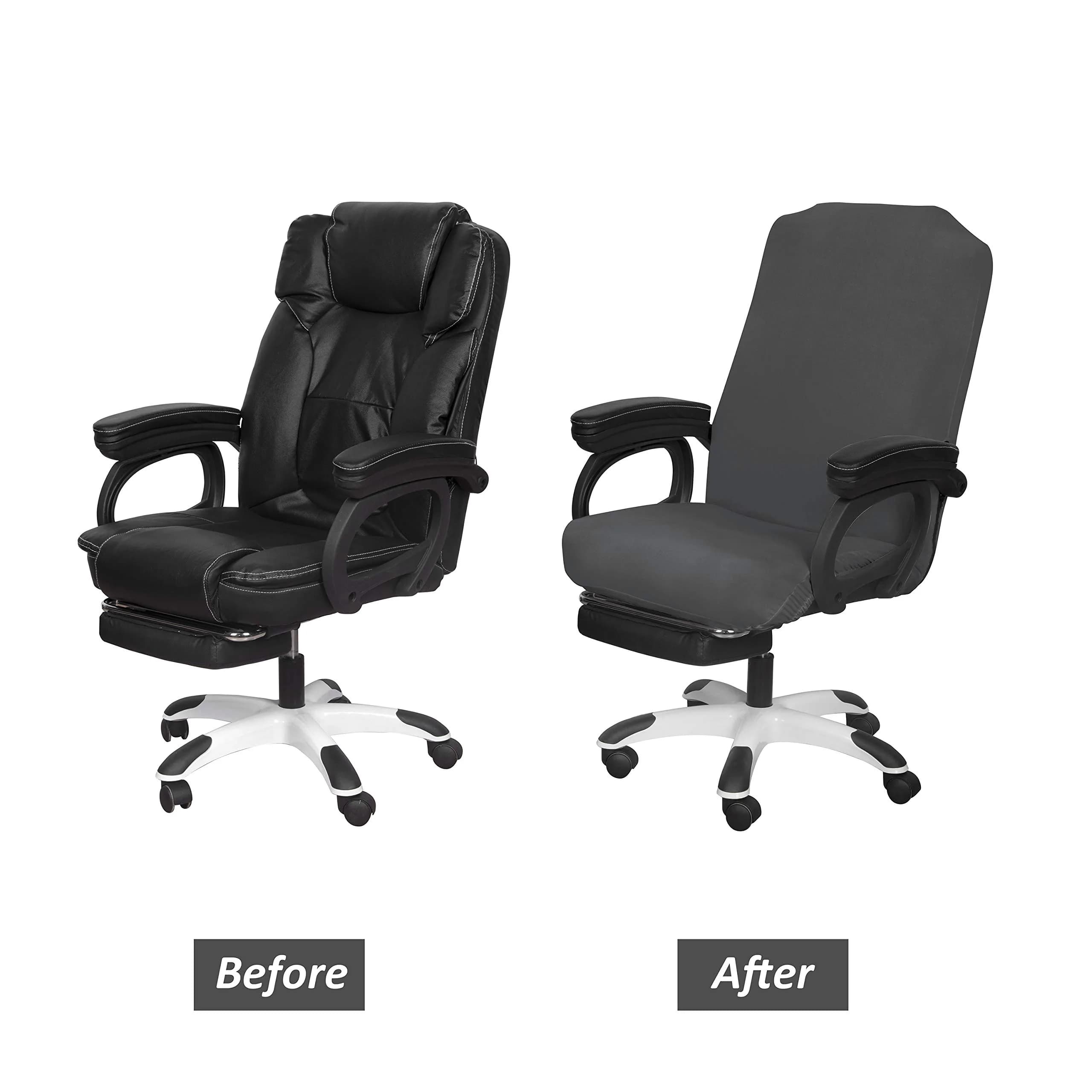 SARAFLORA Office Chair Cover- Large, Grey | Removable & Washable Protector for Office & Study thumbnail 5