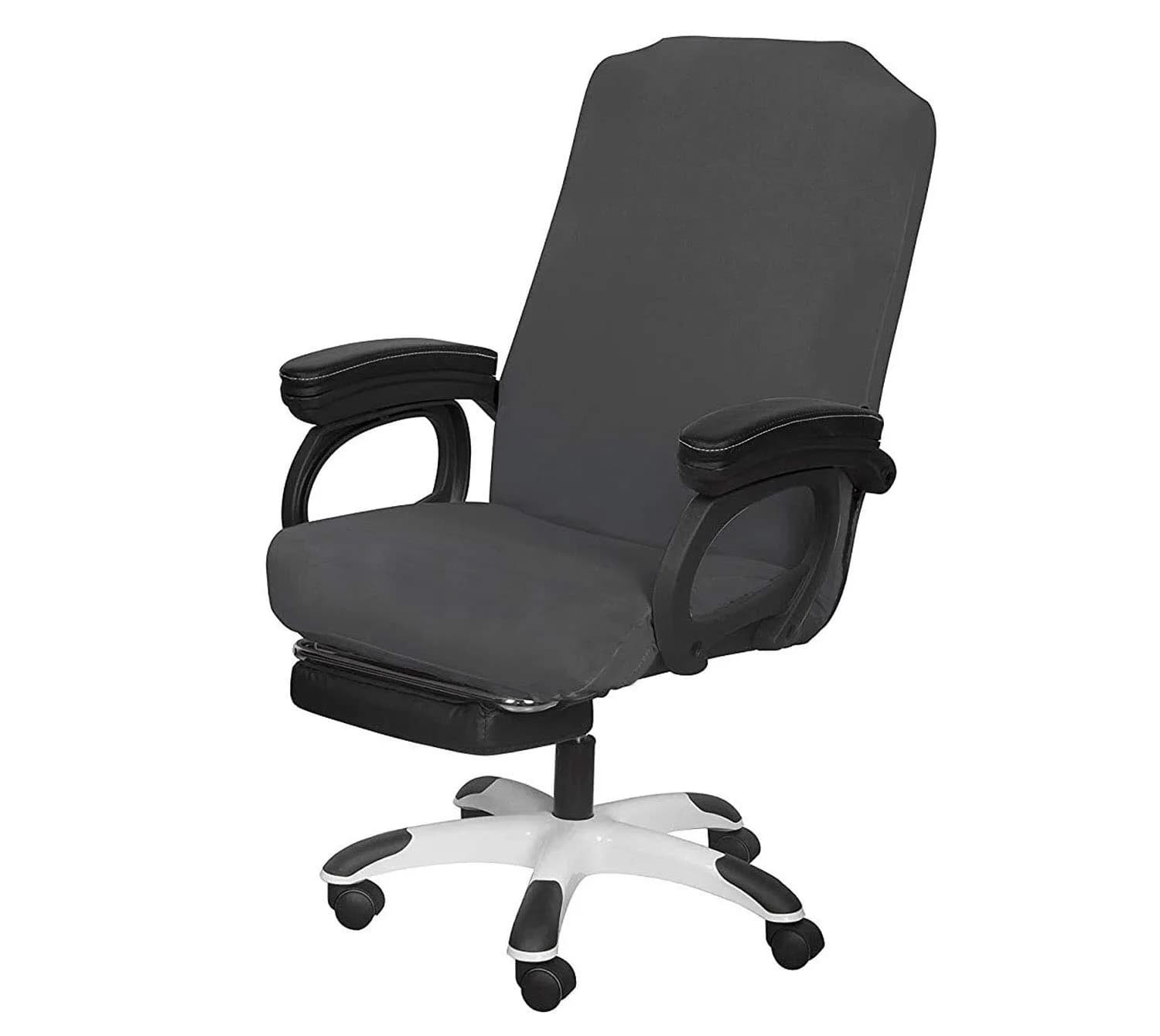 SARAFLORA Black Office Chair Cover Large | Stretchable & Washable Protector for Computer Chairs — Grey / Large | 1PCS