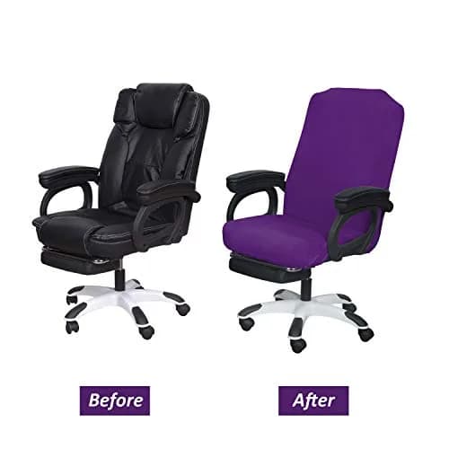 SARAFLORA Purple Office Chair Cover- Large, Removable, Durable, Stretch Fit, Zipper & Elastic, Water Resistant thumbnail 6