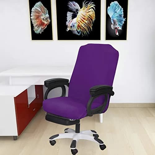 SARAFLORA Purple Office Chair Cover- Large, Removable, Durable, Stretch Fit, Zipper & Elastic, Water Resistant thumbnail 9