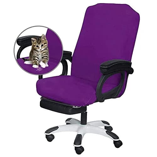 SARAFLORA Purple Office Chair Cover- Large, Removable, Durable, Stretch Fit, Zipper & Elastic, Water Resistant thumbnail 2