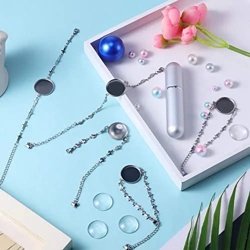 Hicarer 40 Pieces Bracelet Bezel Settings for Jewelry Making | Adjustable, Glass & Stainless Steel | 14cm (5.5 inch) thumbnail 6
