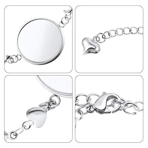 Hicarer 40 Pieces Bracelet Bezel Settings for Jewelry Making | Adjustable, Glass & Stainless Steel | 14cm (5.5 inch) thumbnail 3