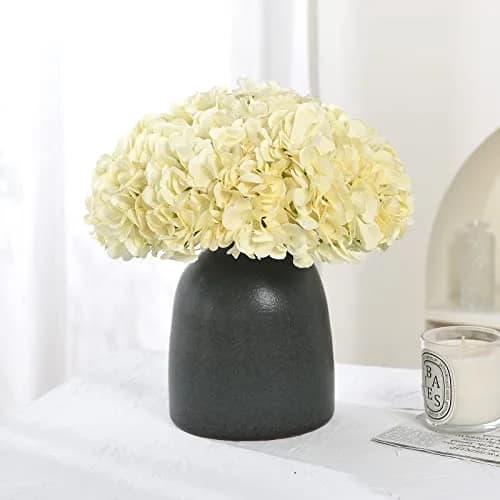 LUSHIDI Silk Hydrangea Heads with Stems 10PCS | Elegant Artificial Flowers for Wedding & Home Decor thumbnail 3