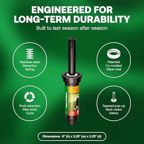 Rain Bird 1804VAN 1800 Series Professional Pop-Up Sprinkler Head 4 Inch (10.16 cm) Pack of 4 | Adjustable 0-360 Degree Arc Nozzle Pattern thumbnail 5