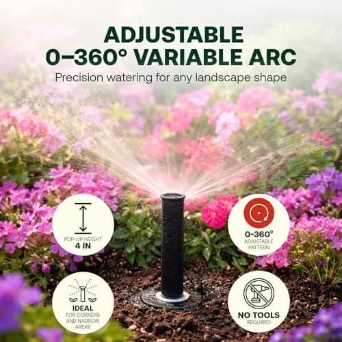 Rain Bird 1804VAN 1800 Series Professional Pop-Up Sprinkler Head 4 Inch (10.16 cm) Pack of 4 | Adjustable 0-360 Degree Arc Nozzle Pattern thumbnail 3