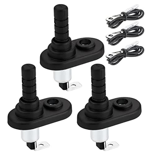 DAIERTEK 3-Pack 12V Door Pin Switch with Rubber Boot | Nickel Plated, 20A, Momentary ON/OFF thumbnail 1