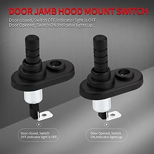 DAIERTEK 3-Pack 12V Door Pin Switch with Rubber Boot | Nickel Plated, 20A, Momentary ON/OFF thumbnail 2