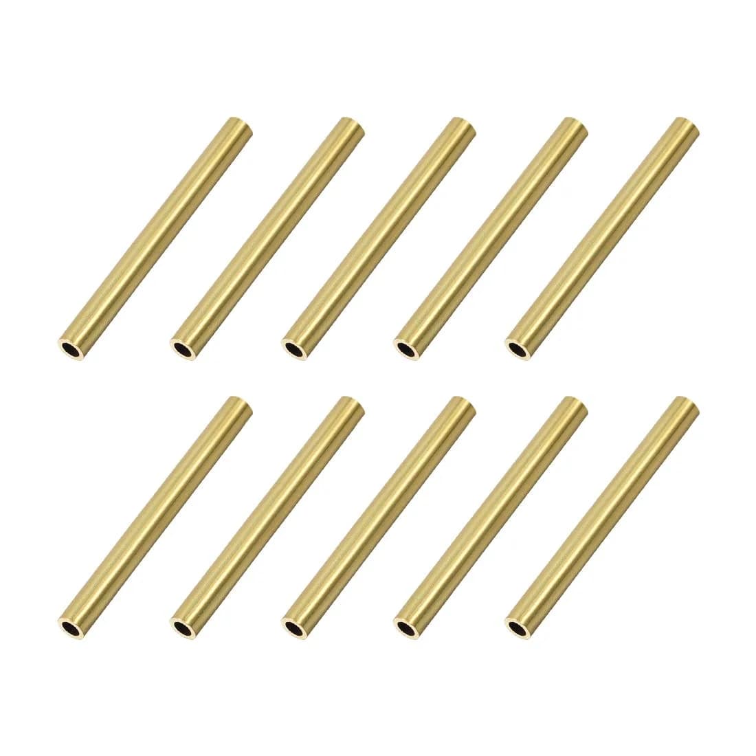 uxcell Brass Round Tube 3mm OD 0.5mm Wall 30mm Length | Seamless Pipe for DIY Crafts (10 Pcs)