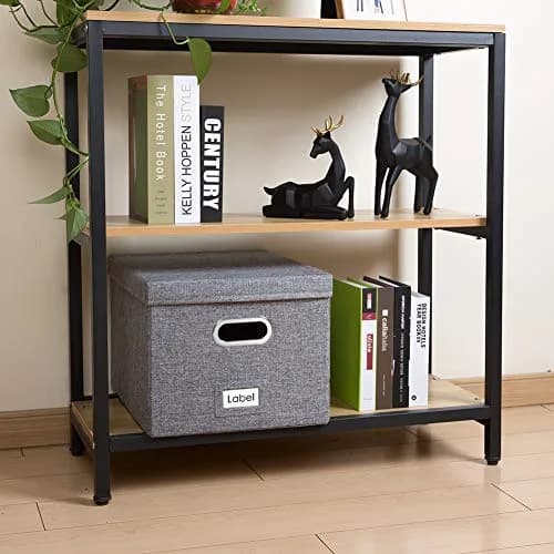 PRANDOM Decorative Linen File Organizer Box with Lid, 39L (17x14x11.2 inch) | Collapsible & Stackable for Letter/Legal Size Files thumbnail 2