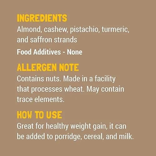 Slurrp Farm Nut Powder for Kids Almond Cashew Pistachio Saffron Turmeric 100g (3.52 Oz) | Nutrient-Rich Mix for Cereal Milk or Porridge thumbnail 4