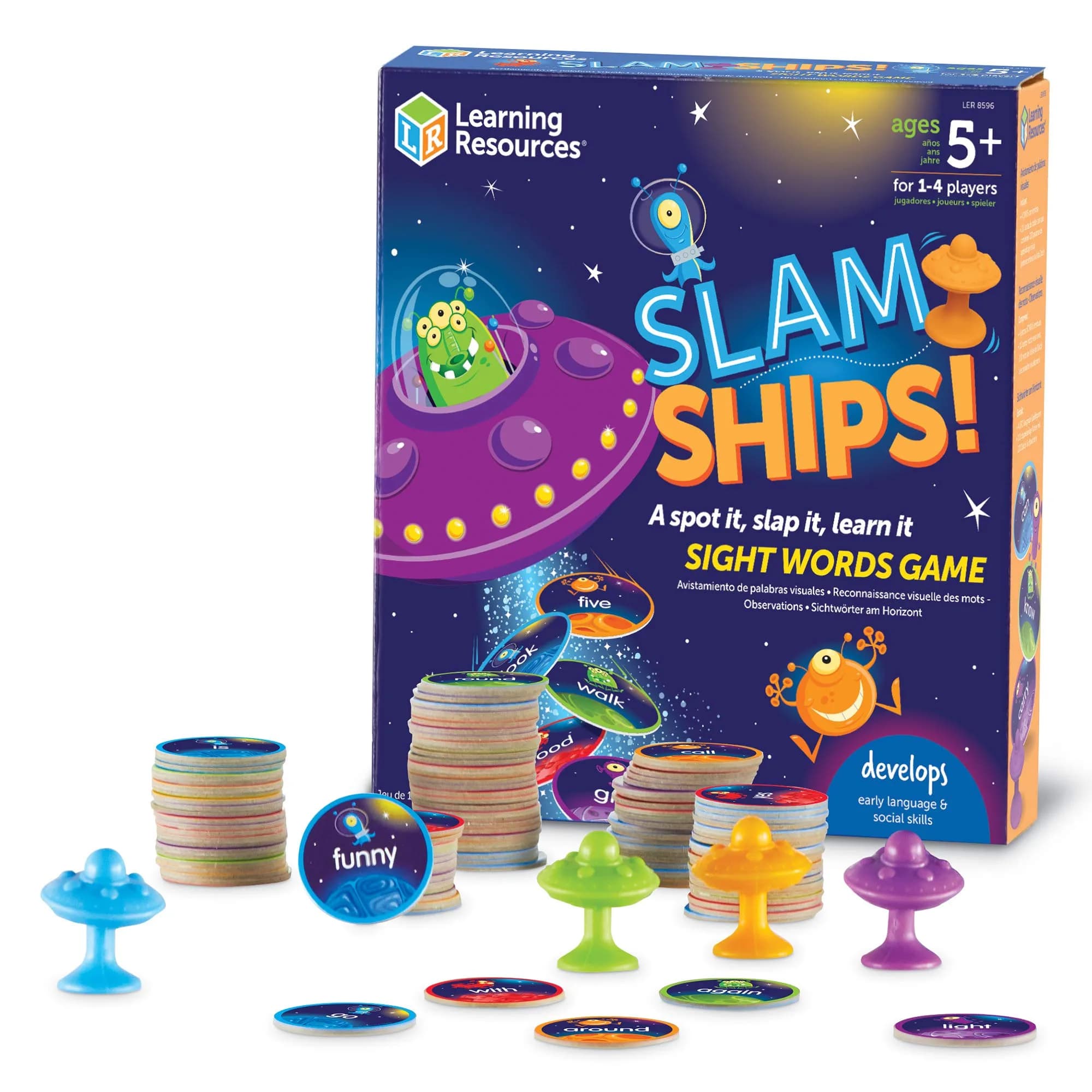 Learning Resources Slam Ships Sight Words Game for Kids Ages 5+, 220 Dolch Sight Words - main product image