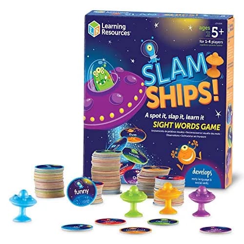 Learning Resources Slam Ships Sight Words Game for Kids Ages 5+, 220 Dolch Sight Words thumbnail 1