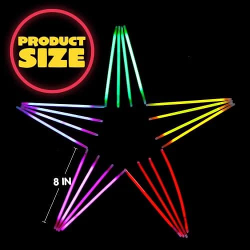 JOYIN 144 Pcs 8" Glow Sticks Bulk Pack | Assorted Colors Party Favors thumbnail 3