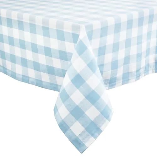 DII Buffalo Check Classic Farmhouse Tablecloth 152cm x 264cm (60" x 104") | Light Blue & White Cotton thumbnail 2