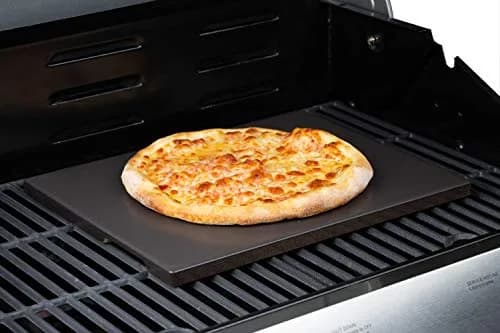 ROCKSHEAT 15" x 12" Black Glazed Pizza Stone | Cordierite Baking Stone for Oven Grill thumbnail 2