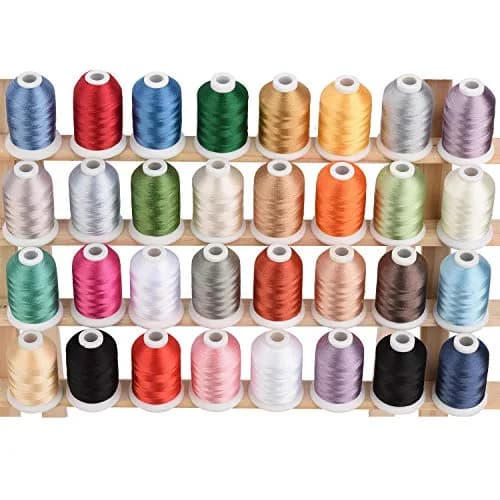 Simthread Polyester Embroidery Thread Kit 32 Colors | 40 Weight 500M (550Y) Assorted Spools thumbnail 2