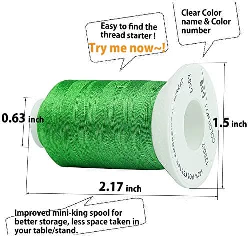 Simthread Polyester Embroidery Thread Kit 32 Colors | 40 Weight 500M (550Y) Assorted Spools thumbnail 3