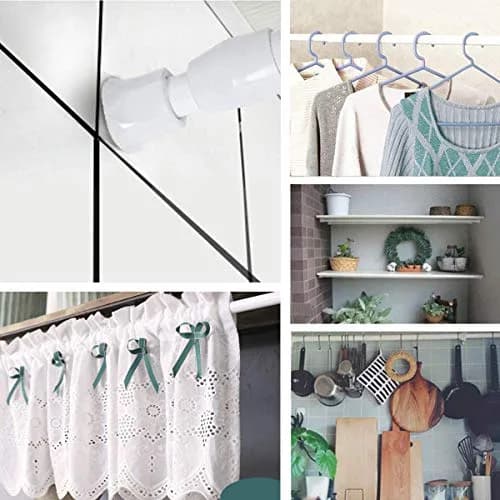 HILLHOME Small Tension Rod 15.7 in to 28 in | Adjustable Spring Curtain Rod for Windows & Cabinets thumbnail 6