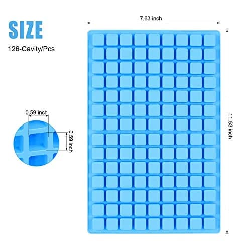 Emoly Silicone Candy Tray 2 Pack 126-Cavity Square Chocolate Mold for Gummy Jelly Truffles Caramels Ice Cube Tray | Food-Grade, Reusable, Easy Release thumbnail 2