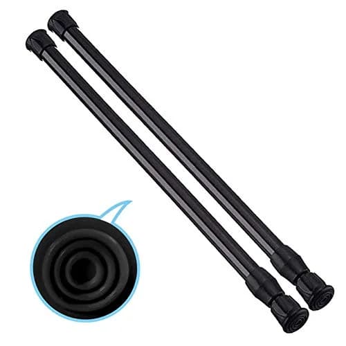 HILLHOME 2 Pack Small Tension Rods 15.7 in to 28 in | Adjustable Spring Curtain Rods for Kitchen, Closet & Cabinet thumbnail 1