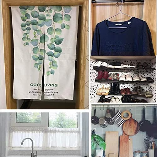HILLHOME 2 Pack Small Tension Rods 15.7 in to 28 in | Adjustable Spring Curtain Rods for Kitchen, Closet & Cabinet thumbnail 6