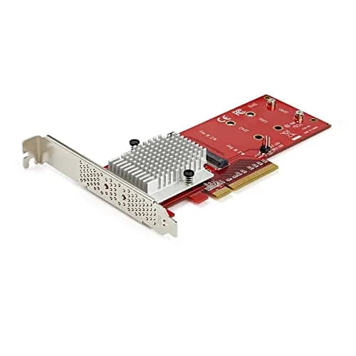 StarTech.com Dual M.2 PCIe SSD Adapter x8/x16 NVMe/AHCI PCIe 3.0 (PEX8M2E2) | 2x M.2 NVMe SSDs, 2242/2260/2280, No bifurcation required, Software RAID 0/1/span/JBOD, Up to 3GB/s, Mac and PC thumbnail 1
