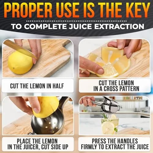 LEGLO Stainless Steel Lemon Squeezer Handheld Juicer for Limes & Small Oranges | 20 cm (7.9 in) thumbnail 5
